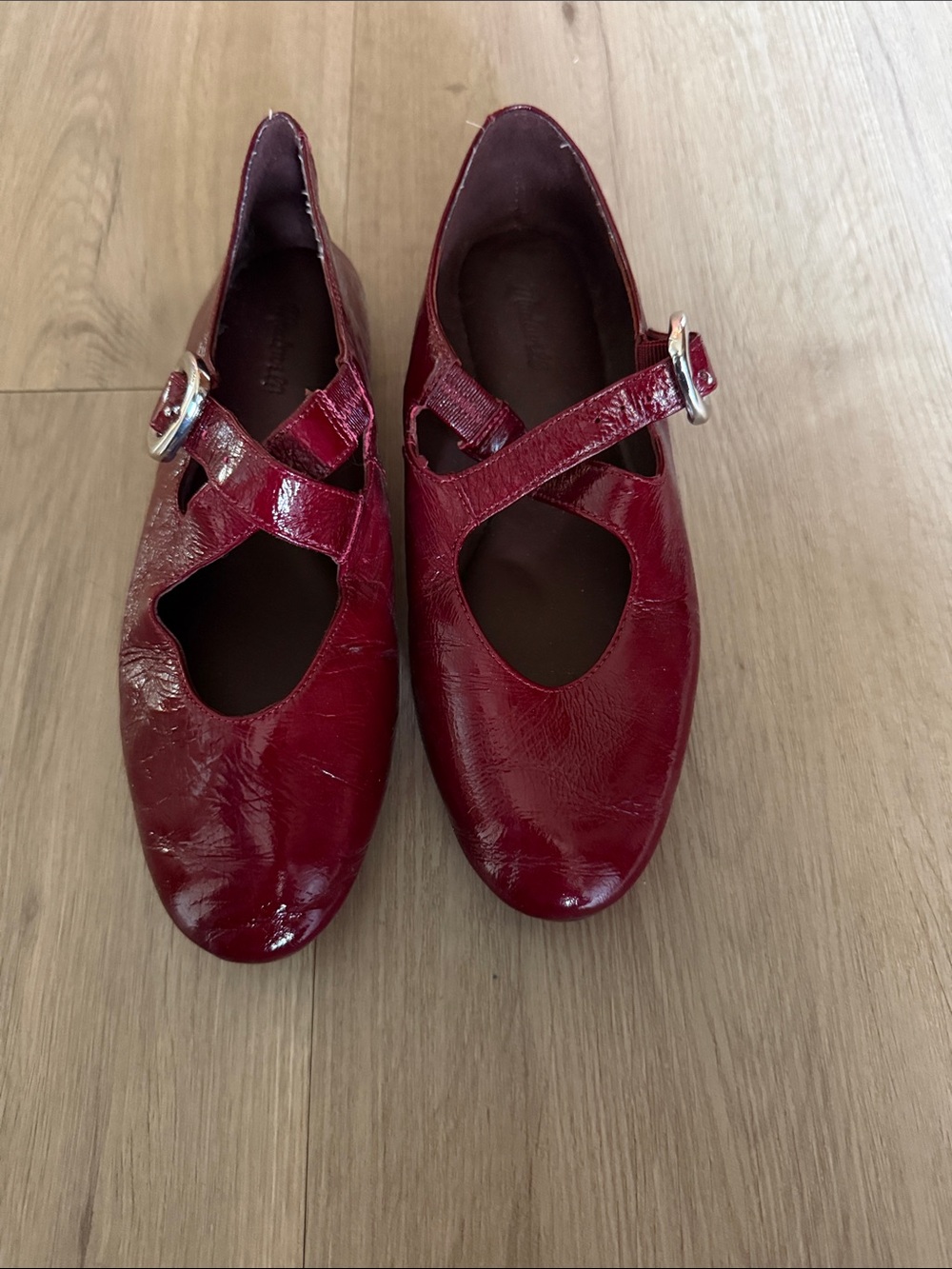 Madewell Women's Red Patent Mary Jane Flats - Stylish Comfort
